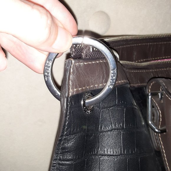 Tous black and brown alligator print leather tote shoulder bag - Picture 14 of 14